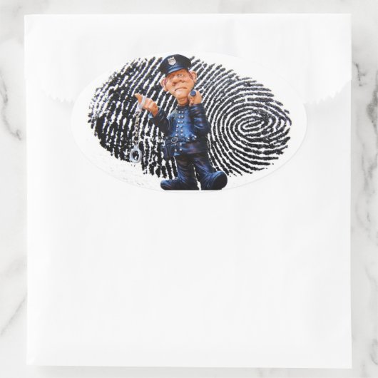 Politieambtenaar Ovale Sticker (Tas)