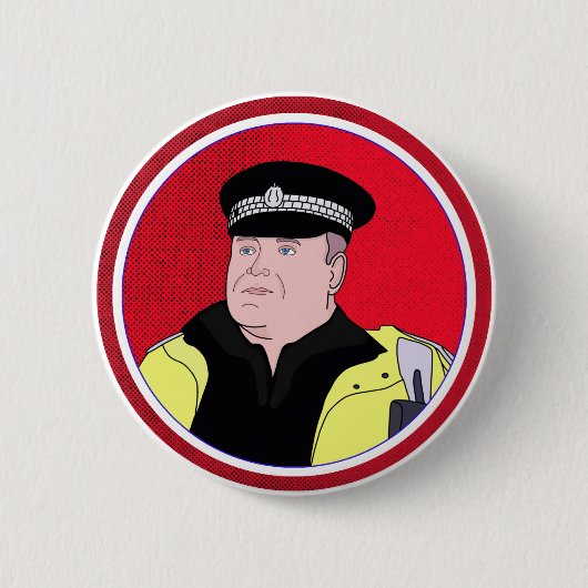 Politieambtenaar Ronde Button 5,7 Cm (Voorkant)