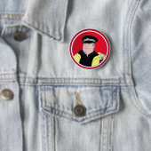 Politieambtenaar Ronde Button 5,7 Cm (In situ)
