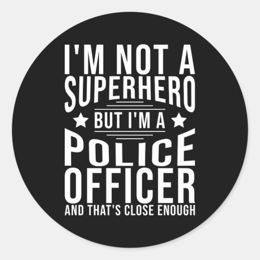 Politieambtenaar Ronde Sticker (Voorkant)