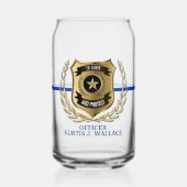 Politieambtenaar schild gepersonaliseerd blikvorm glas (Voorkant)