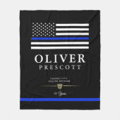 Politieambtenaar | Service Jubileum Black Fleece Deken (Voorkant)