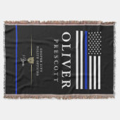 Politieambtenaar | Thin Blue Line ThreadBlack Deken (Voorkant)