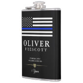 Politieambtenaar | Thin Blue Line ThreadBlack Heupfles (Links)