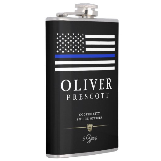 Politieambtenaar | Thin Blue Line ThreadBlack Heupfles (Rechts)