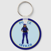 Politieambtenaar van de vrouw sleutelhanger (Voorkant)