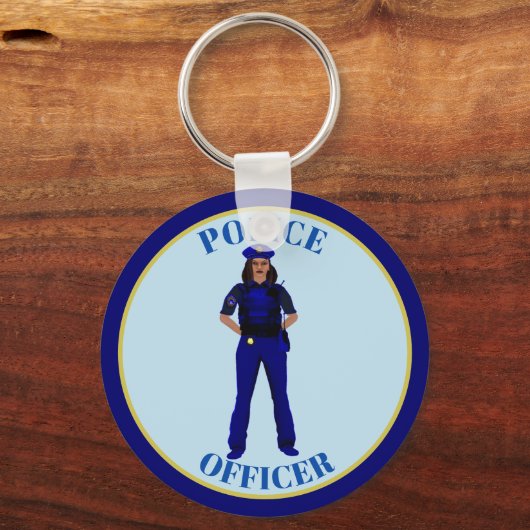 Politieambtenaar van de vrouw sleutelhanger (Voorkant)