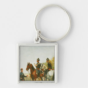 Politieambtenaren op een inspectietour sleutelhanger