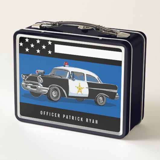  politieauto Amerikaanse vlag blauwe lijn (Achterkant)