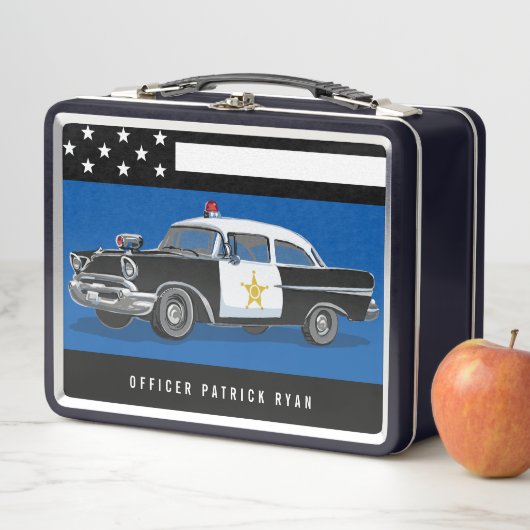  politieauto Amerikaanse vlag blauwe lijn (In situ)