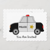 Politieauto Birthday Kaart (Voorkant / Achterkant)