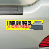 Politieauto Bumpersticker (Op auto)