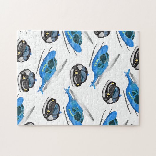 Politieauto en helikopter legpuzzel (Horizontaal)