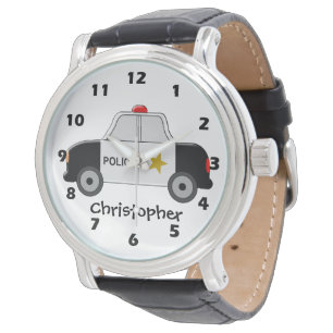 Politieauto Gewoon naam toevoegen Horloge