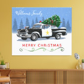  politieauto Kerstmis Monogram Naam Canvas Afdruk (Insitu (Woonkamer))