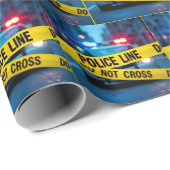 Politieauto met gele tape cadeaupapier (Rol Hoek)