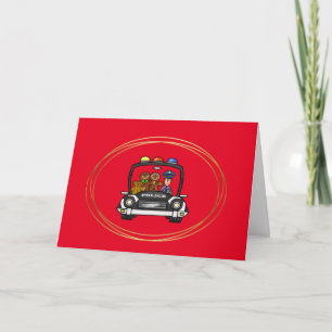 Politieauto met kerstkaart voor ontbijtkoek kaart