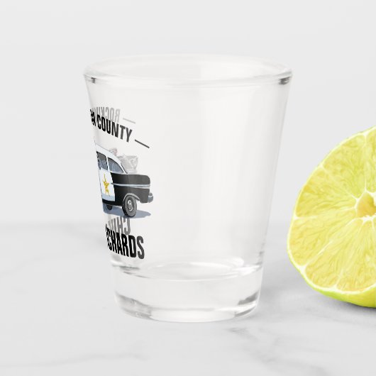 politieauto Monogram Naam County Shot Glas (Rechts)