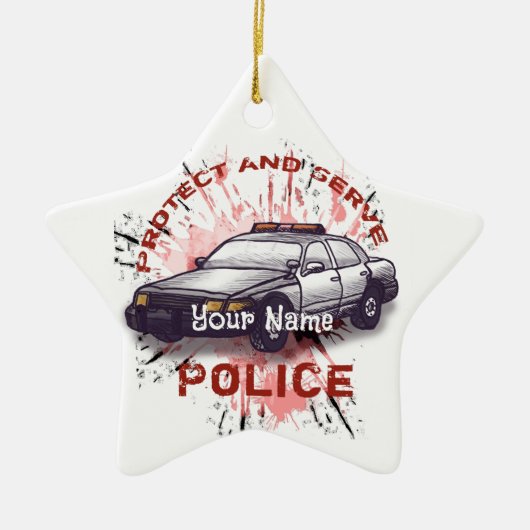 Politieauto-ornament Keramisch Ornament (Voorkant)