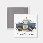 Politieauto Politie Crusier Cop Car Square Magnet (Voorkant / Achterkant)