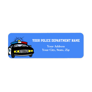 Politieauto retour adreslabel etiket