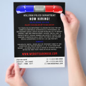 Politieauto Siren, politiefunctionaris, aanwerving Flyer (Hand)