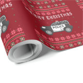 Politieauto Ugly KerstSweater Cadeaupapier (Rol Hoek)