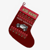 Politieauto Ugly KerstSweater Grote Kerstsok (Voorkant (Hangend))