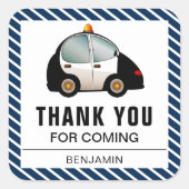 Politieauto Verjaardagsfeestje Favor Sticker (Voorkant)