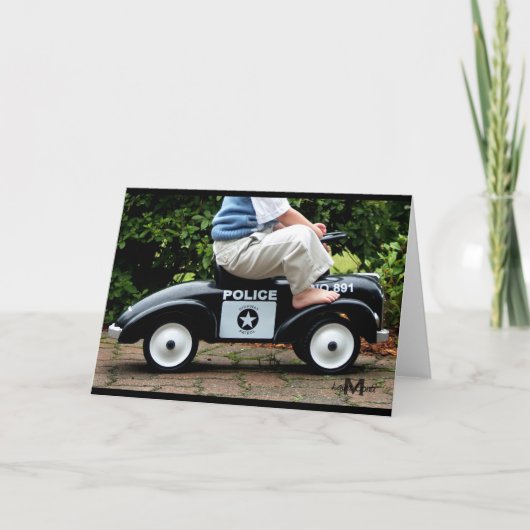 Politieauto Wenskaart Kaart (Voorkant)