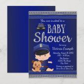 Politiebaby Shower Uitnodiging (Voorkant / Achterkant)