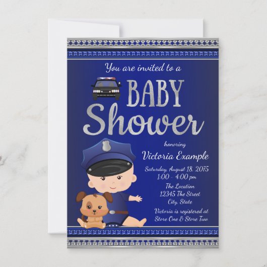 Politiebaby Shower Uitnodiging (Voorkant)