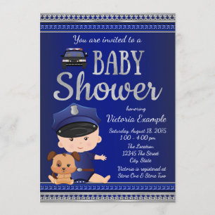 Politiebaby Shower Uitnodigingen