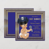 Politiebaby Shower Uitnodigingen (Voorkant / Achterkant)