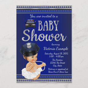Politiebaby Shower Uitnodigingen Meisje Politie