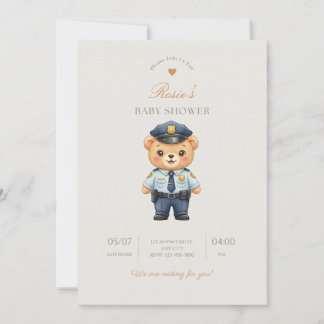 Politiebadge Baby Borrel Uitnodiging — Handhaving 