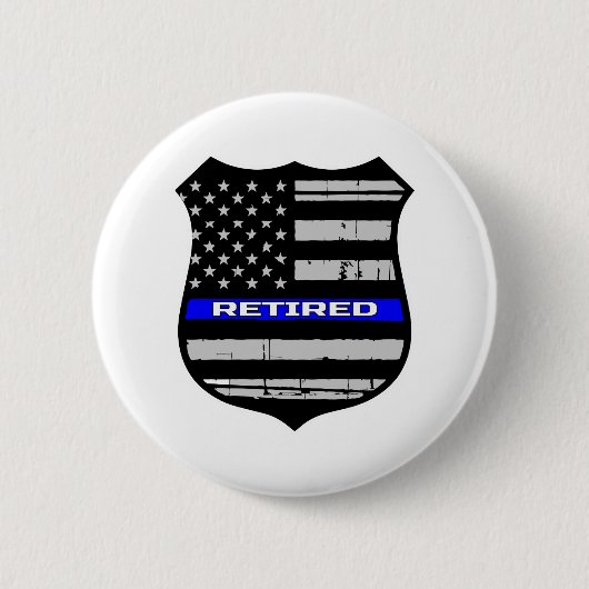 Politiebadge blauwe lijn in ruste ronde button 5,7 cm (Voorkant)