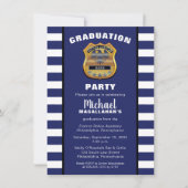 Politiebadge Blue White Graduparty Kaart (Voorkant)