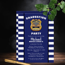 Politiebadge Blue White Graduparty Kaart