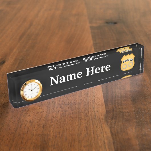 Politiebadge en manchetten toevoegen naambord (Zijkant)