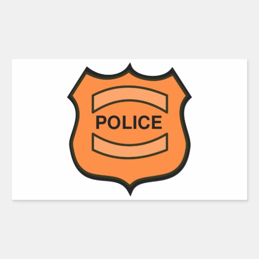 Politiebadge Rechthoekige Sticker (Voorkant)