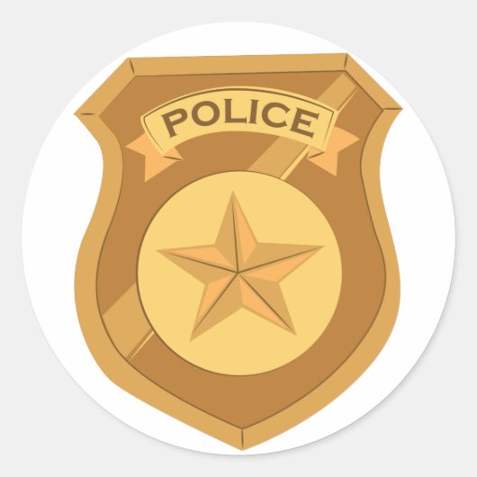 Politiebadge Ronde Sticker (Voorkant)