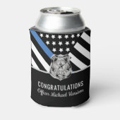 Politiebadge Thin Blue Line Academy Afstuderen Blikjeskoeler (Blikje Achterkant)