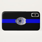 Politiebadge Thin Blue Line Hoesje-Mate iPhone Cas Case-Mate iPhone Case (Achterkant (horizontaal))