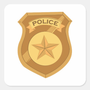 Politiebadge Vierkante Sticker