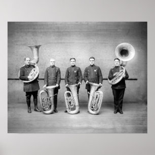 Politieband Tuba Players, 1915. foto Poster