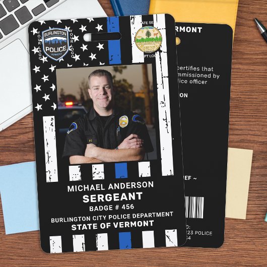 Politiebeambte Aangepaste foto-Logo-ID Badge