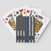 Politiebeambte Aangepersonaliseerde  Thin Blue Lin Pokerkaarten (Achterkant)