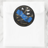 Politiebeambte Afstuderen dun blauw lijnvoordeel Ronde Sticker (Tas)