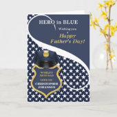 Politiebeambte Beste vader in de Wereld Vaderdag Kaart (Gele Bloem)